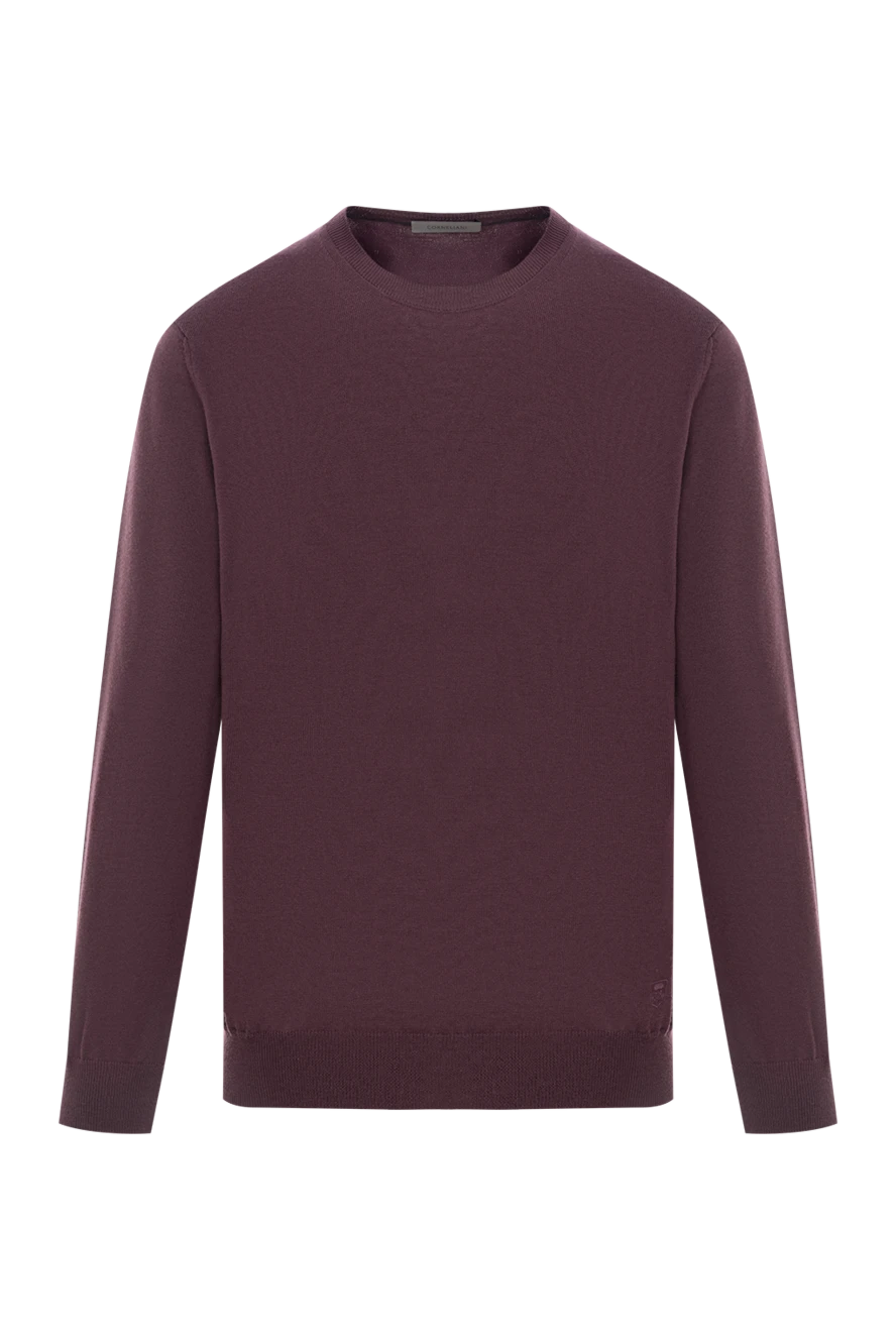 Corneliani Джемпер із вовни бордо з еластичними манжетами - 100% шерсть. Колір: бордовий. Країна виробник: Італія. Догляд: спеціалізоване чищення - фото 1