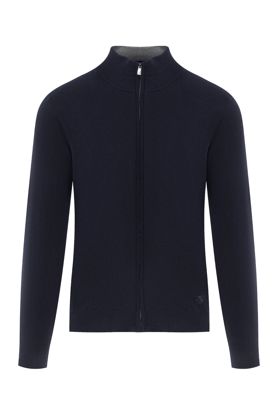 Corneliani Шерстяной кардиган глубокого синего оттенка с молнией и ребристыми манжетами - 100% шерсть. молния. Страна производитель: Италия. Уход: специализированная чистка - фото 1