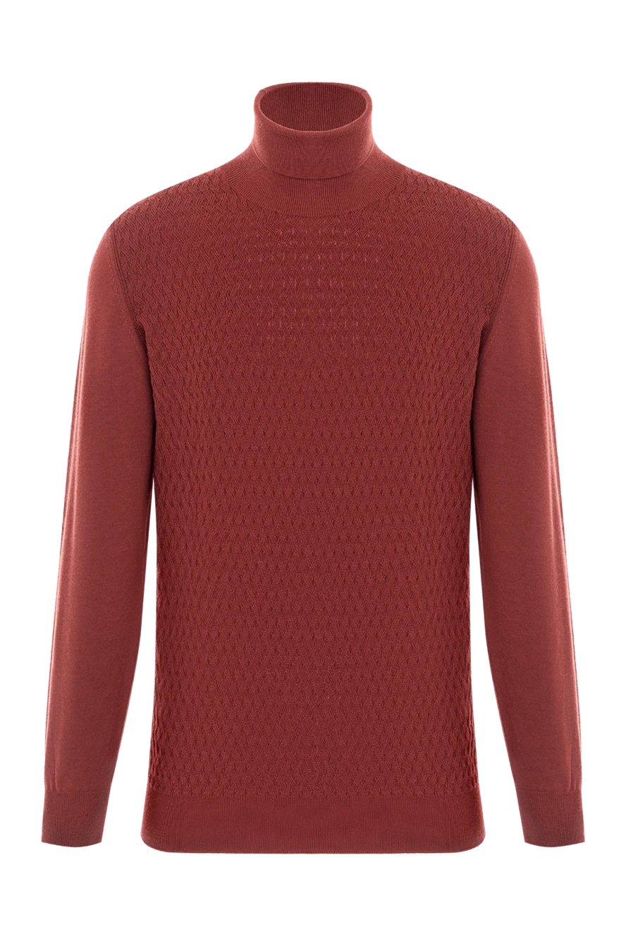 Corneliani Мягкий гольф из шерсти красно-коричневого оттенка с фактурным узором - 100% шерсть. Цвет: коричневый. Страна производитель: Италия. Уход: специализированная чистка - фото 1