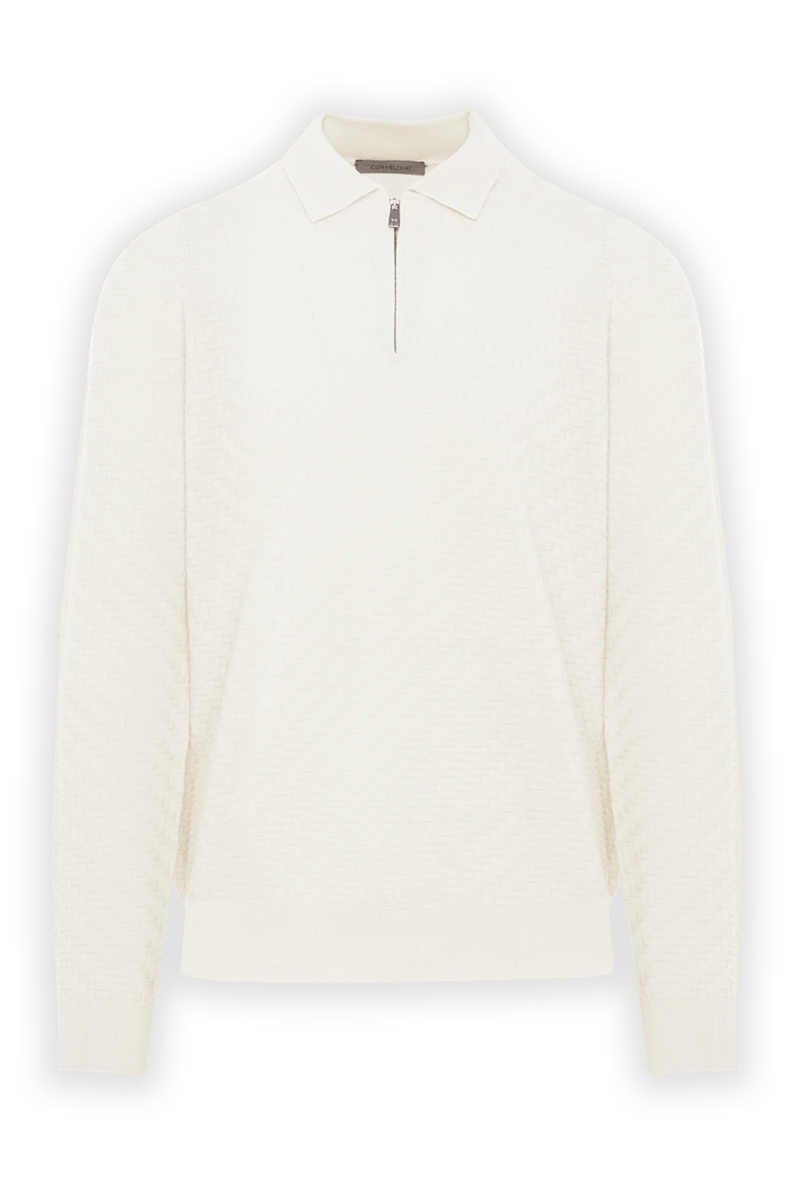 Corneliani Біле вовняне поло з довгим рукавом на блискавці - 100% вовна. блискавка. Країна виробник: Італія. Догляд: спеціалізоване чищення - фото 1