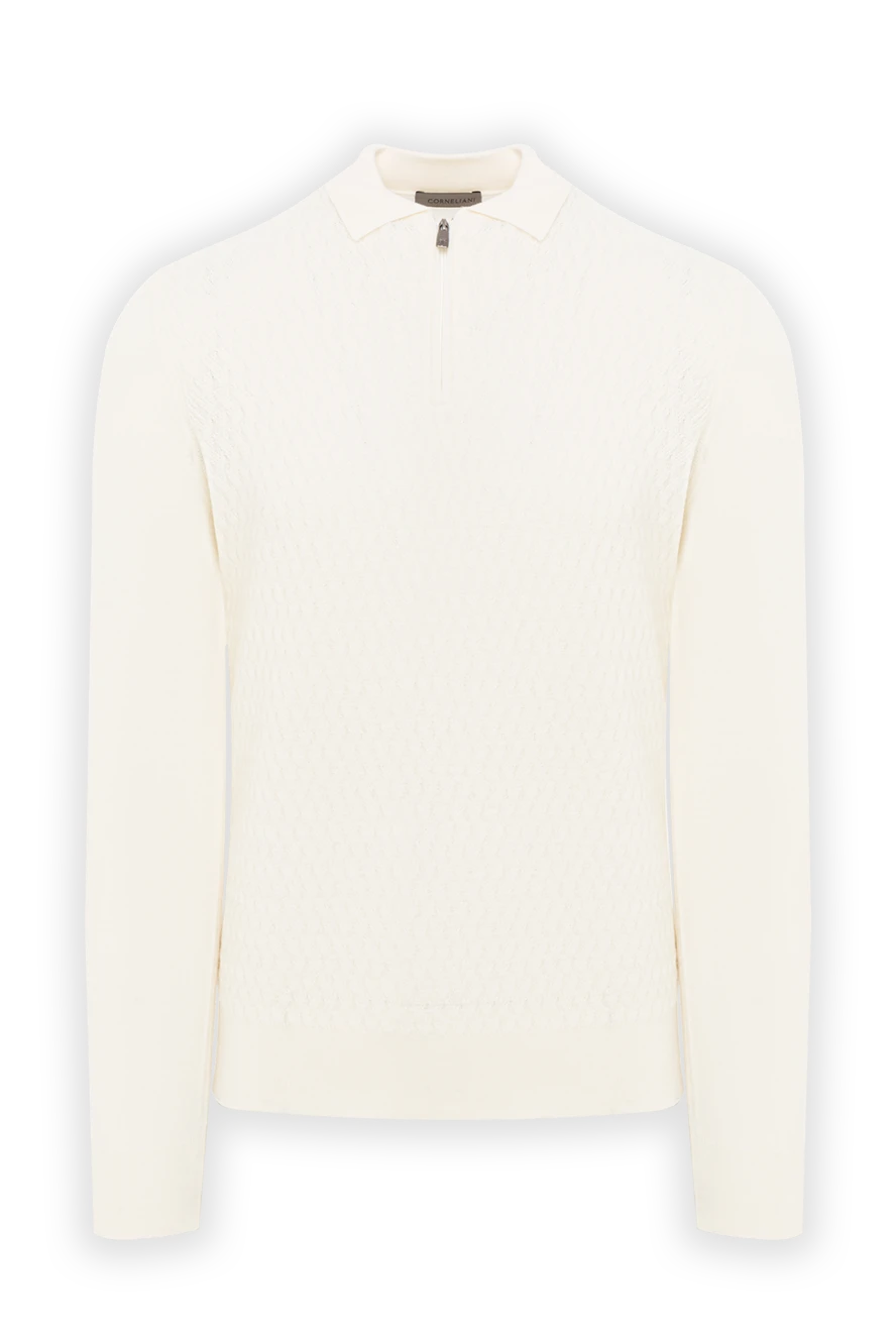 Corneliani Поло з довгим рукавом на гудзиках із ультратонкої вовни білого кольору - 100% вовна. гудзики. Країна виробник: Італія. Догляд: спеціалізоване чищення - фото 1