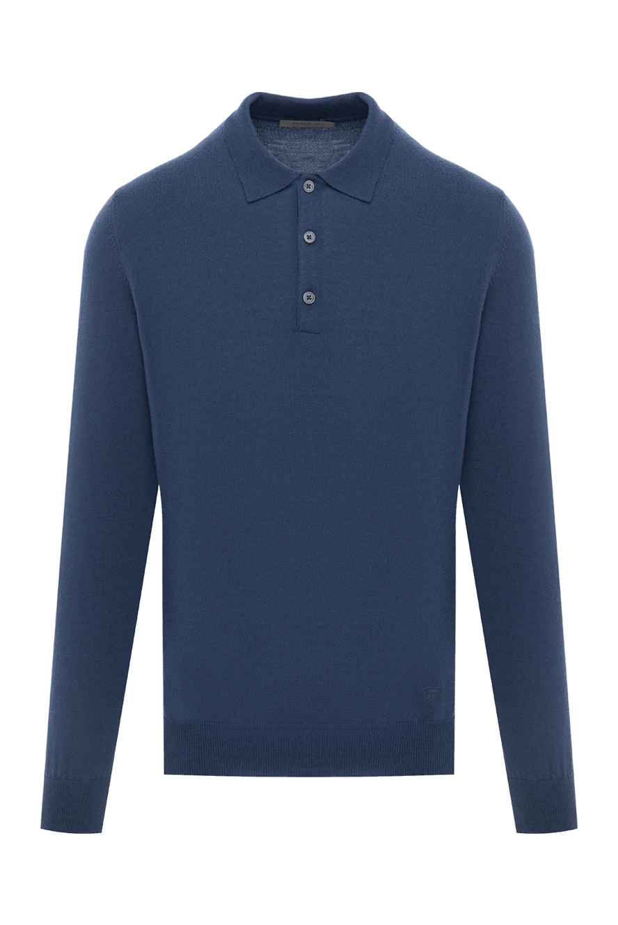 Corneliani Лаконичное синее поло из мягкой шерсти с длинными рукавами - 100% шерсть. пуговицы. Страна производитель: Италия. Уход: специализированная чистка - фото 1
