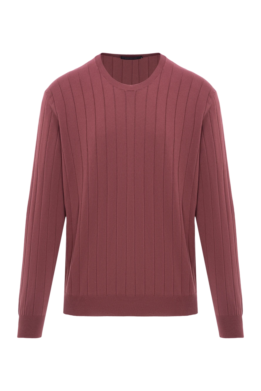 Corneliani Джемпер из хлопка в рельефный рубчик бордовый - рельефный рубчик. 100% хлопок. Цвет: бордовый. Страна производитель: Италия. Уход: специализированная чистка - фото 1