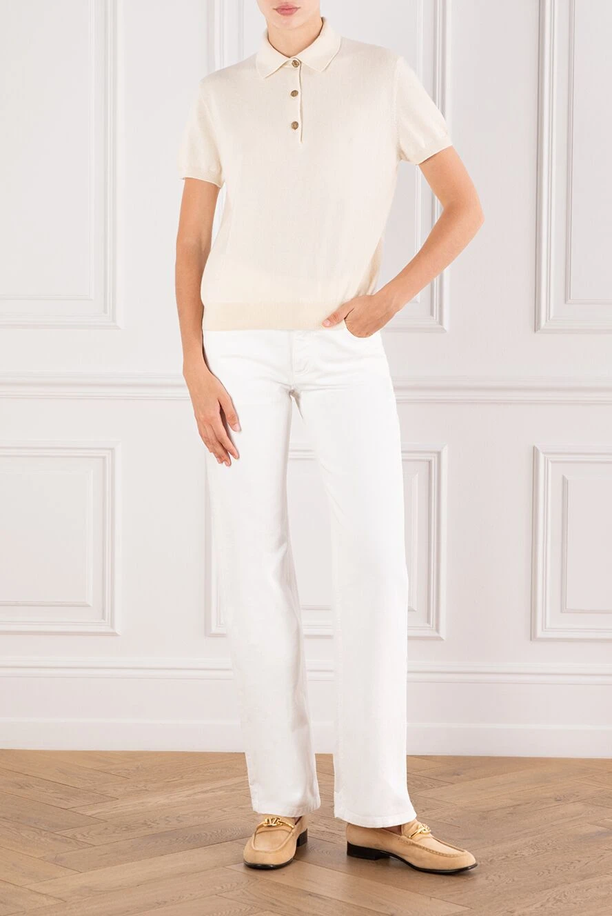 Loro Piana classic cashmere polo shirt white women 189418 — Women