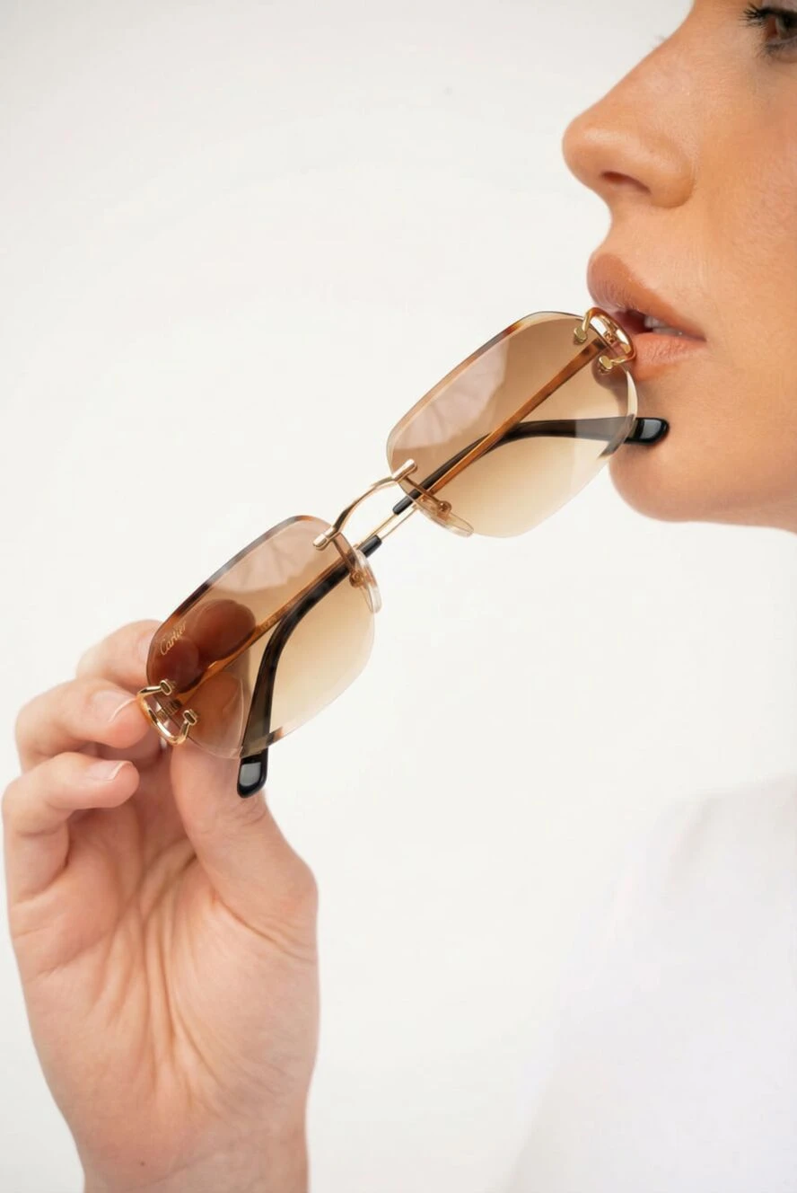 Cartier stylish women's sunglasses with a brown gradient 189426