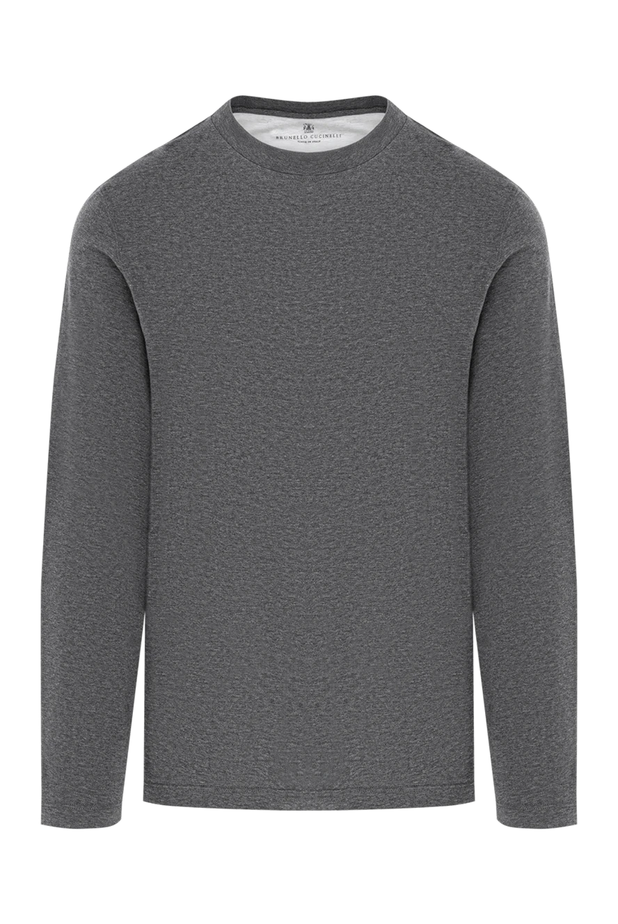 Brunello Cucinelli Sweatshirt made of cotton jersey in graphite shade - 100% cotton. Color: gray. Country of manufacture: Italy. Care: specialized cleaning - photo 1