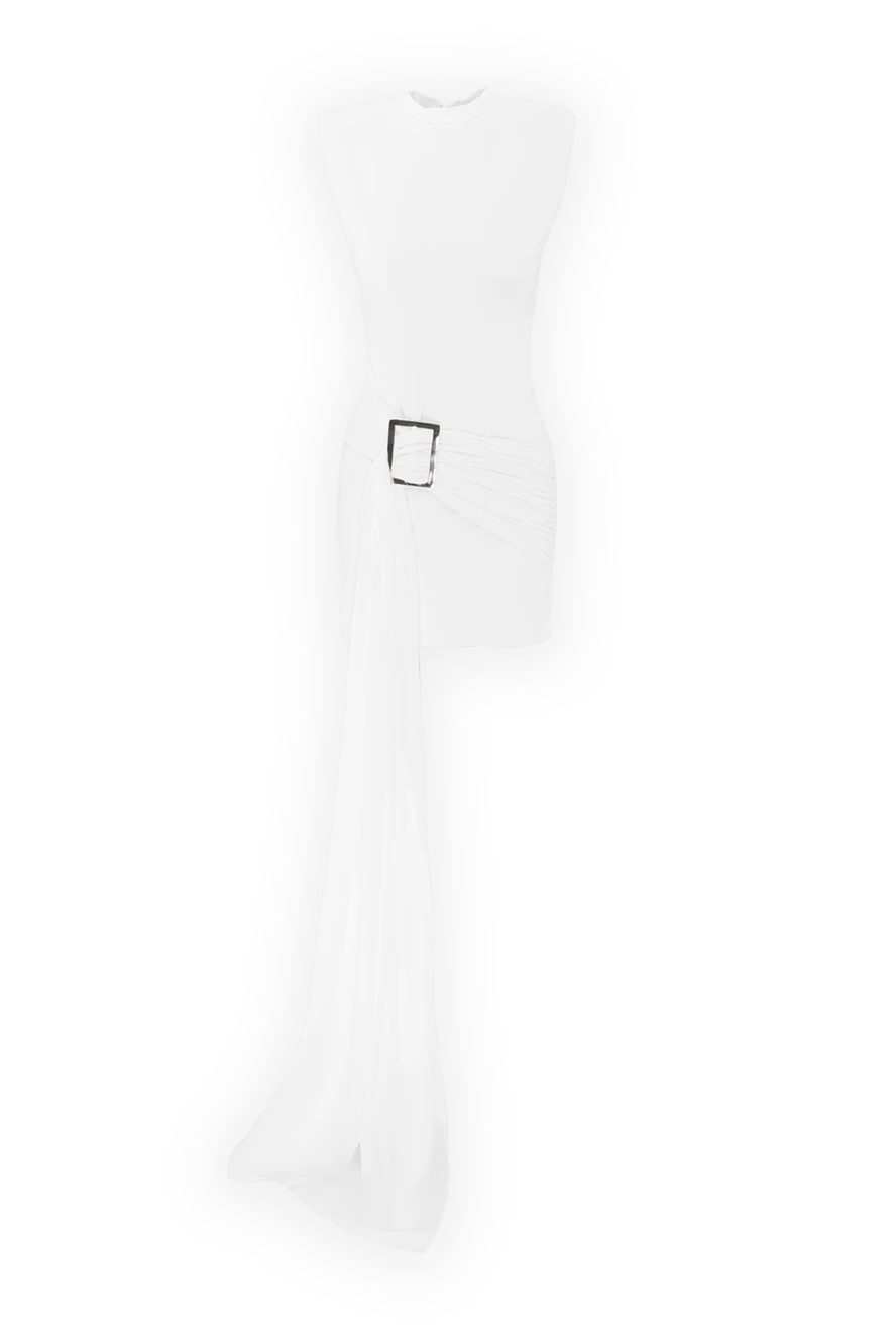 Khela Біла сукня міні з еластичної тканини з драпіруванням та акцентною пряжкою - драпірування. 90% поліестер, 10% еластан. модні. Країна виробник: Італія. Догляд: спеціалізоване чищення - фото 1