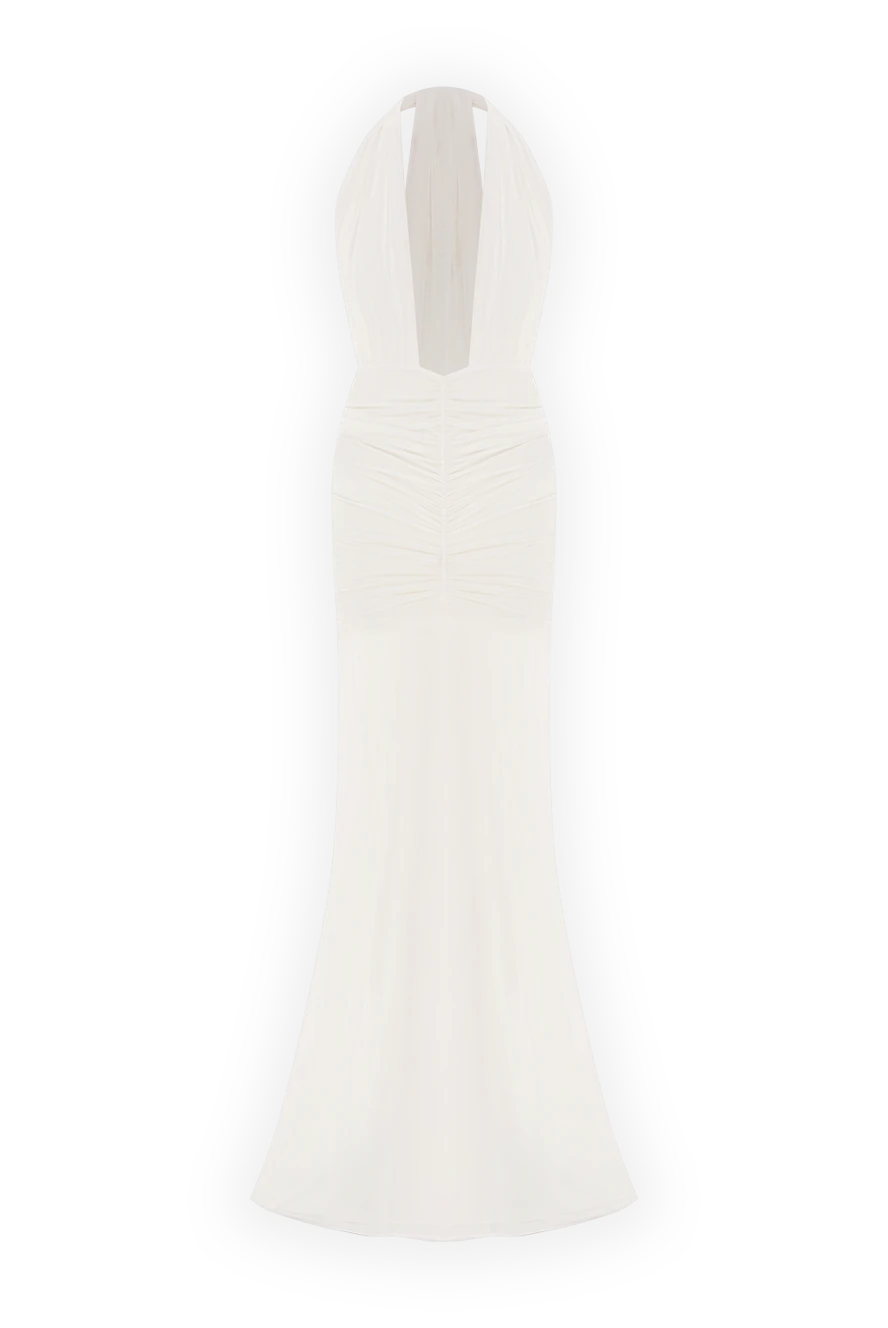 Khela Сукня-максі із сітчастої тканини Заборонений плід білого кольору - складання по центру спереду та ззаду. 90% поліестер, 10% еластан. блискавка. Країна виробник: Італія. Догляд: спеціалізоване чищення - фото 1