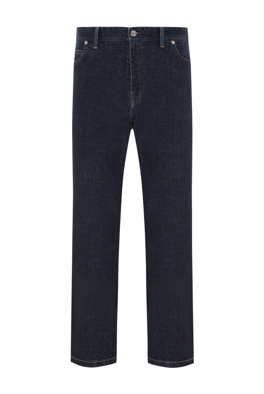 Brioni Джинсы прямого кроя из хлопка тёмно-синего цвета - 98% хлопок, 2% эластан. молния, пуговицы. 5 карманов. Страна производитель: Италия. Уход: специализированная чистка - фото 1