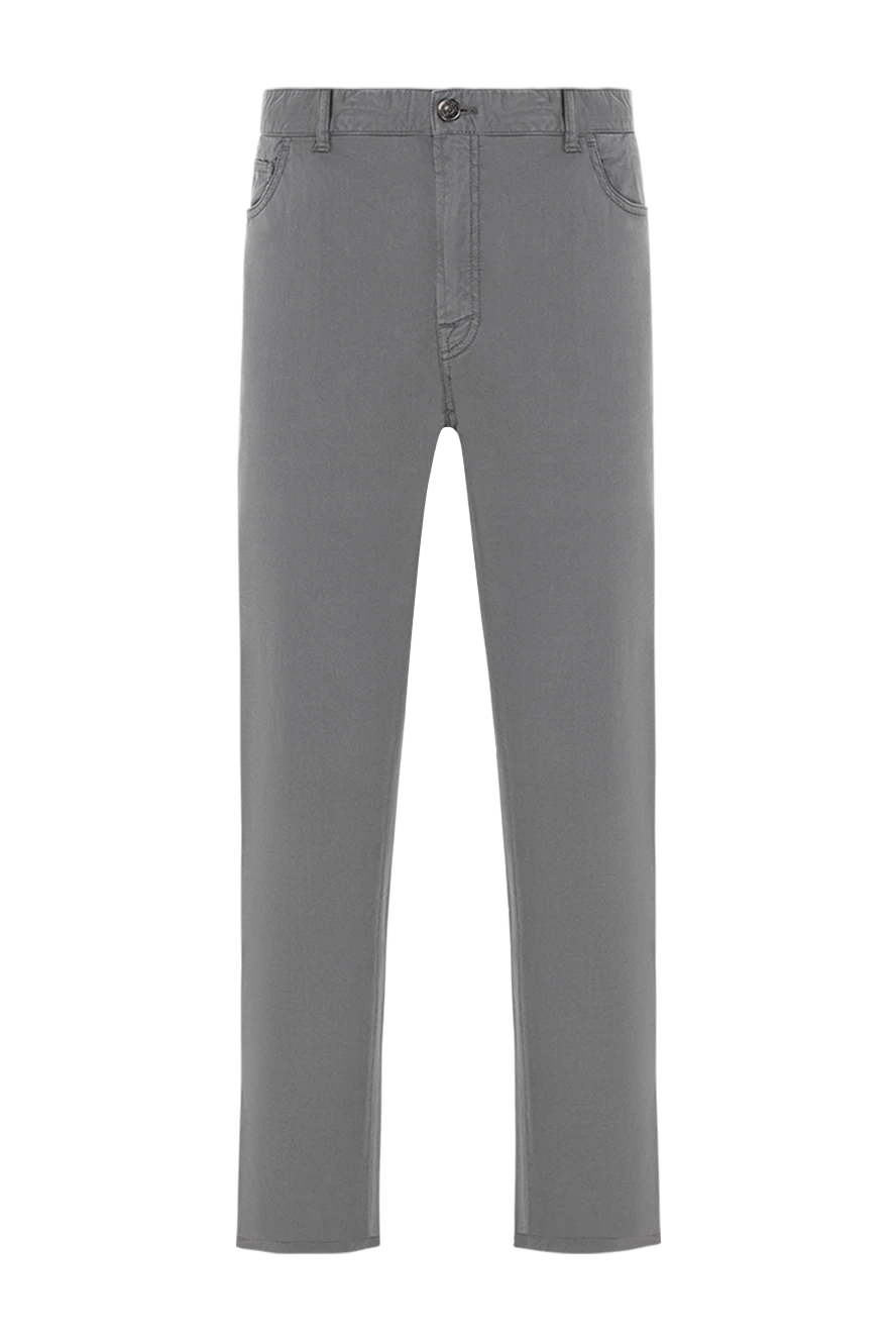 Brioni Серые брюки из хлопка с классической прямой линией силуэта - 100% хлопок. молния, пуговица. пять карманов. Страна производитель: Италия. Уход: специализированная чистка - фото 1