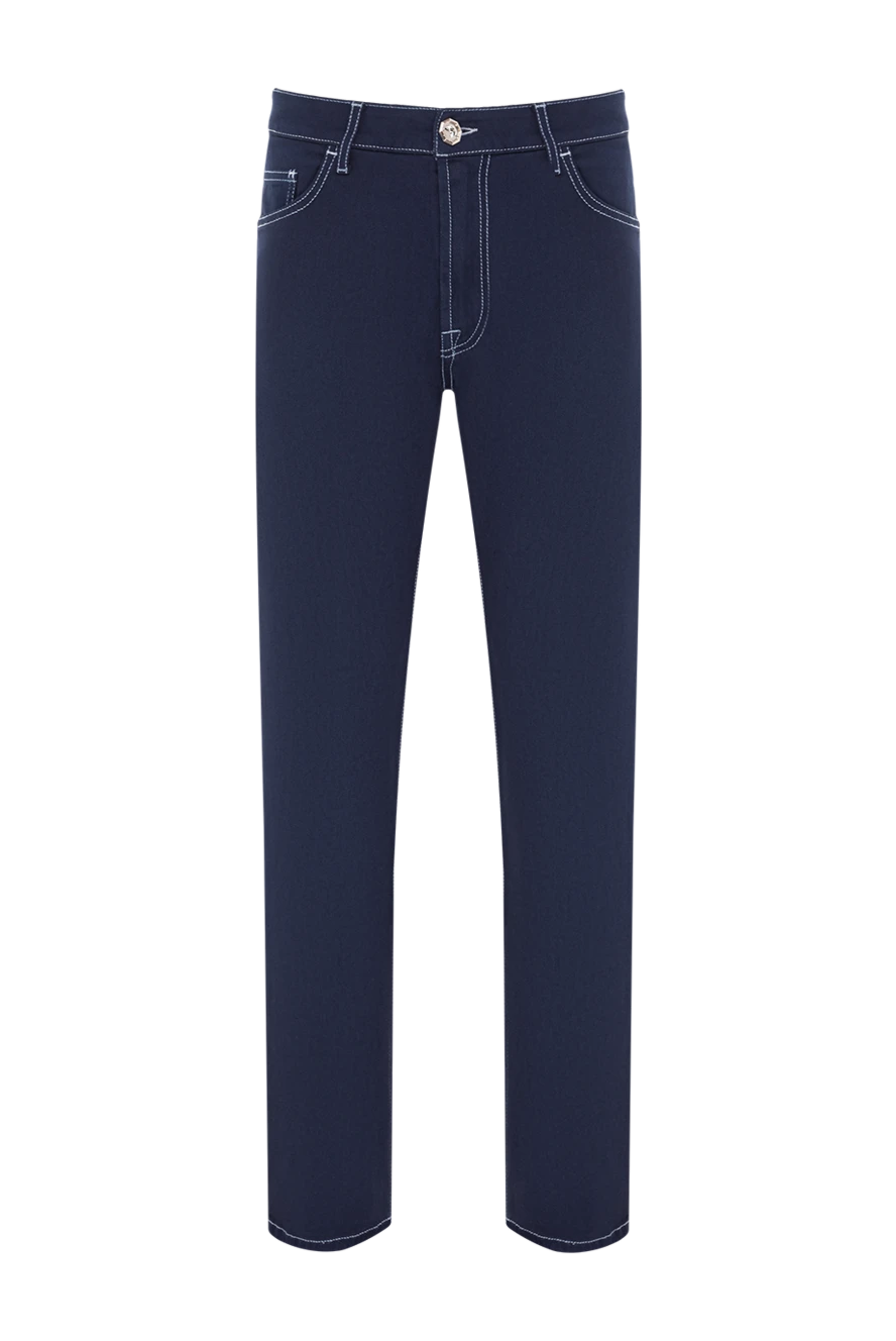 Stefano Ricci Джинси чоловічі із щільного деніму з декоративними світлими швами. - контрастний рядок. 88% бавовна, 9% еластомір, 3% еластан . блискавка, гудзик. п'ять кишень. Країна виробник: Італія. Догляд: спеціалізоване чищення - фото 1