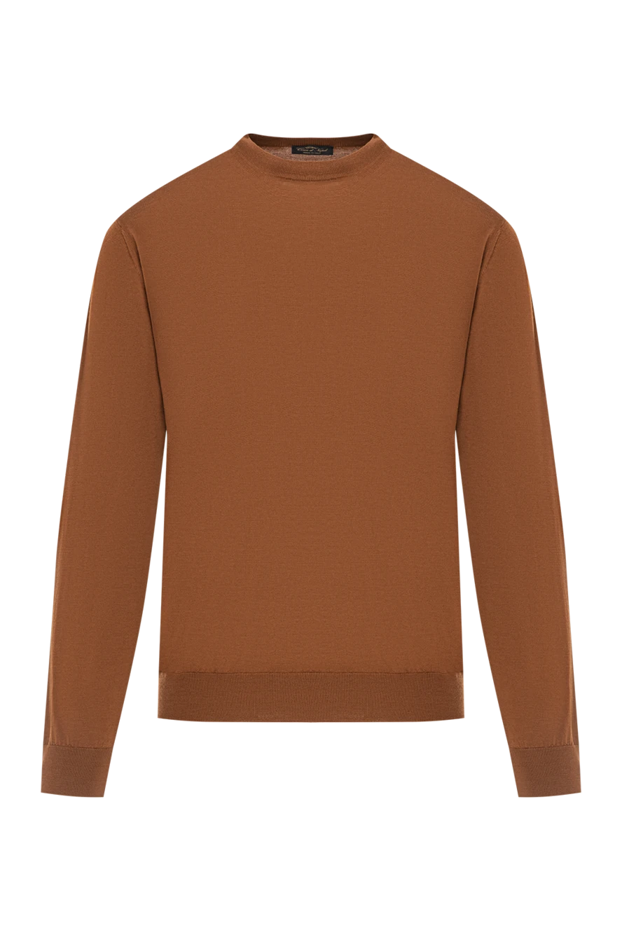 Cesare di Napoli Men's jumper made of natural wool terracotta - 100% wool. Country of manufacture: Italy. Care: specialized cleaning - photo 1