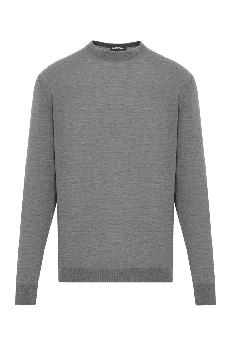 Cesare di Napoli Gray natural wool jumper for office and leisure - 100% wool. Country of manufacture: Italy. Care: specialized cleaning - photo 1