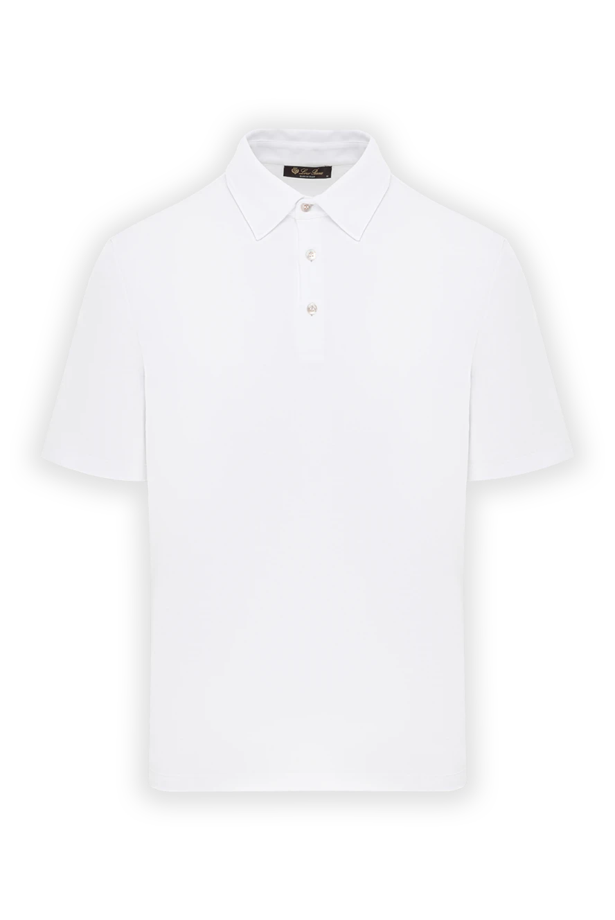 Loro Piana Рубашка-поло Tremezzo мужская белая из изысканного трикотажа интерлок - вышитый логотип по подолу. 100% хлопок. пуговицы. Страна производитель: Италия. Уход: специализированная чистка - фото 1