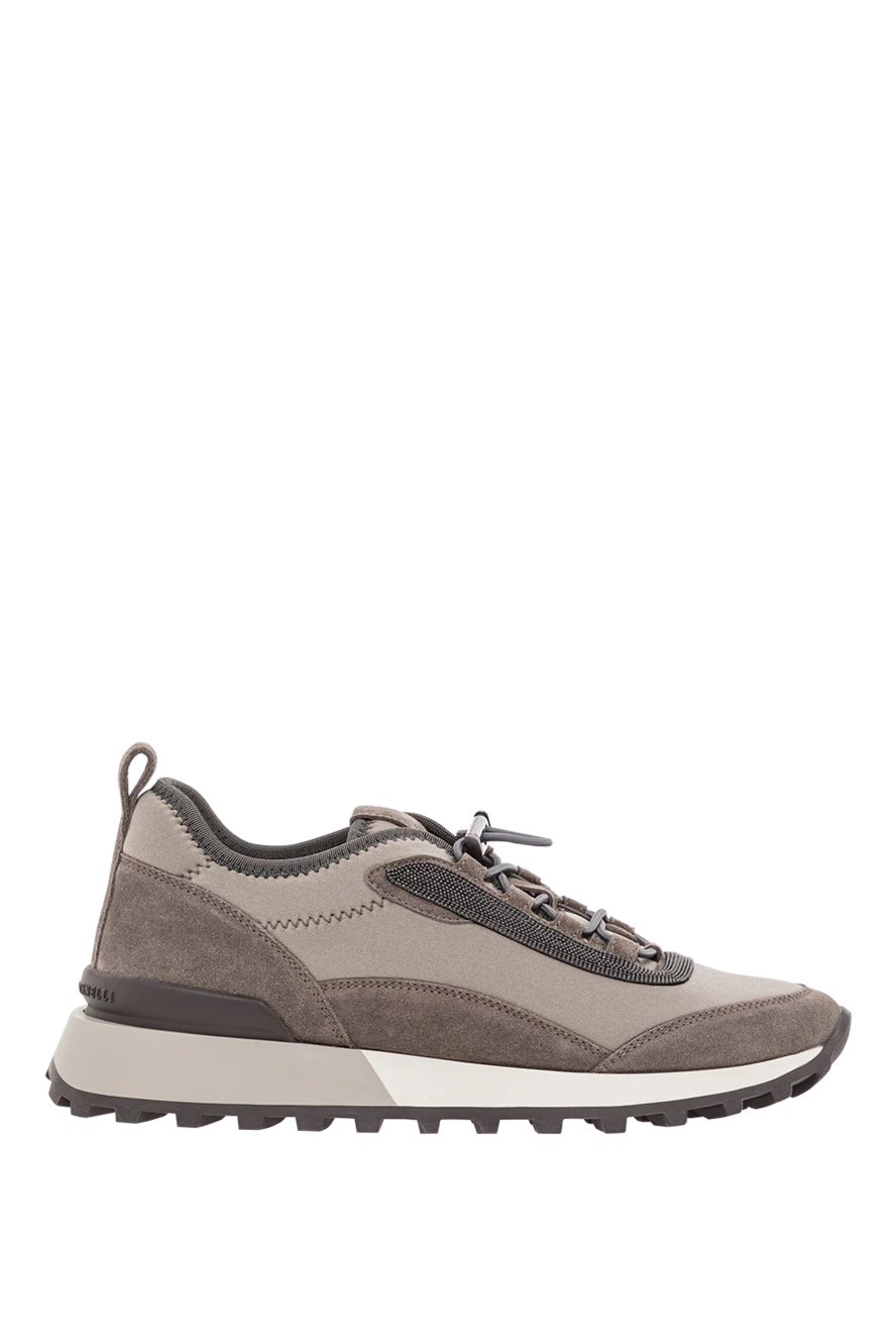 Brunello Cucinelli Кроссовки из высокотехнологичной ткани и замши с элегантной кромкой - цепочка Мониль. 70% полиамид, 30% замша. шнуровка. Страна производитель: Италия. Уход: специализированная чистка - фото 1