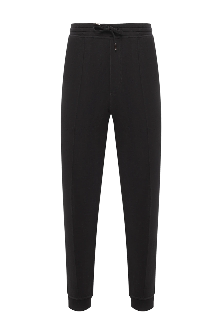 Brunello Cucinelli Черные трикотажные брюки с мягкой фактурой и кулиской - 65% хлопок, 24% полиамид, 7% кашемир, 4% шелк. кулиска. два боковых, два задних кармана. Страна производитель: Италия. Уход: специализированная чистка - фото 1