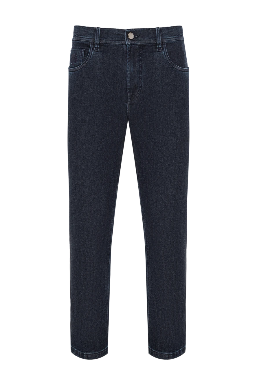 Scissor Scriptor Deep blue jeans with a crocodile patch - 90% cotton, 4% silk, 4% cashmere, 2% elastane. buttons, zipper. five pockets. Country of manufacture: Italy. Care: specialized cleaning - photo 1