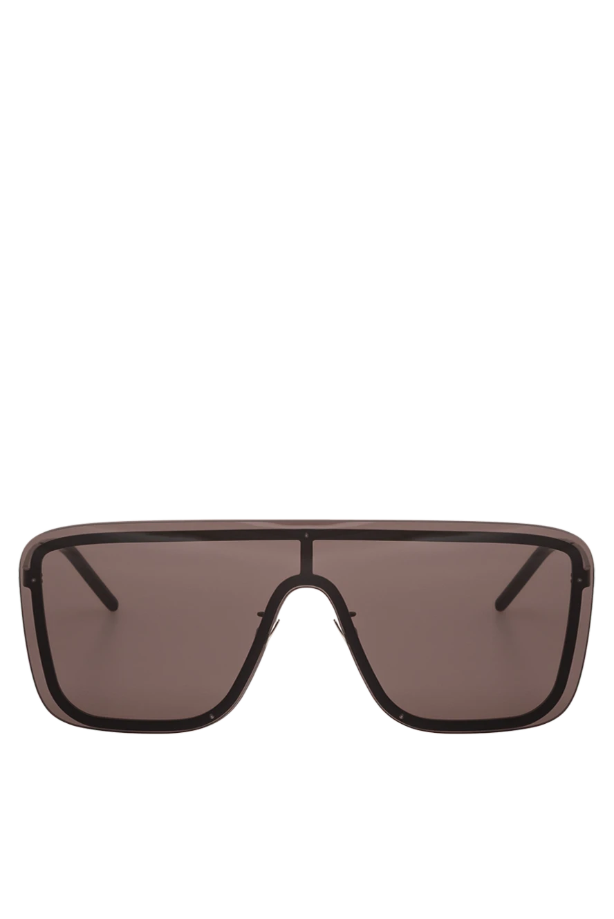 Saint Laurent Sunglasses with engraved temples and nylon mono-lens - Decoration: brand logo. Material: plastic. black. Country of manufacture: Italy. Care: specialized cleaning - photo 1