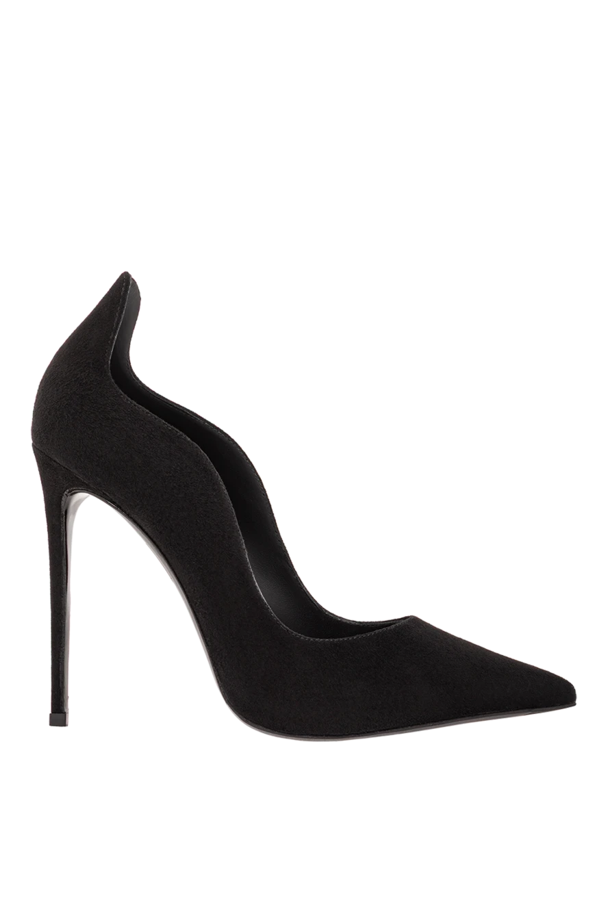 Le Silla Ivy black suede and calfskin shoes - Decoration: embellished heel. Material: 100% genuine suede. Heel height: 120 mm. Country of manufacture: Italy. Care: specialized cleaning - photo 1