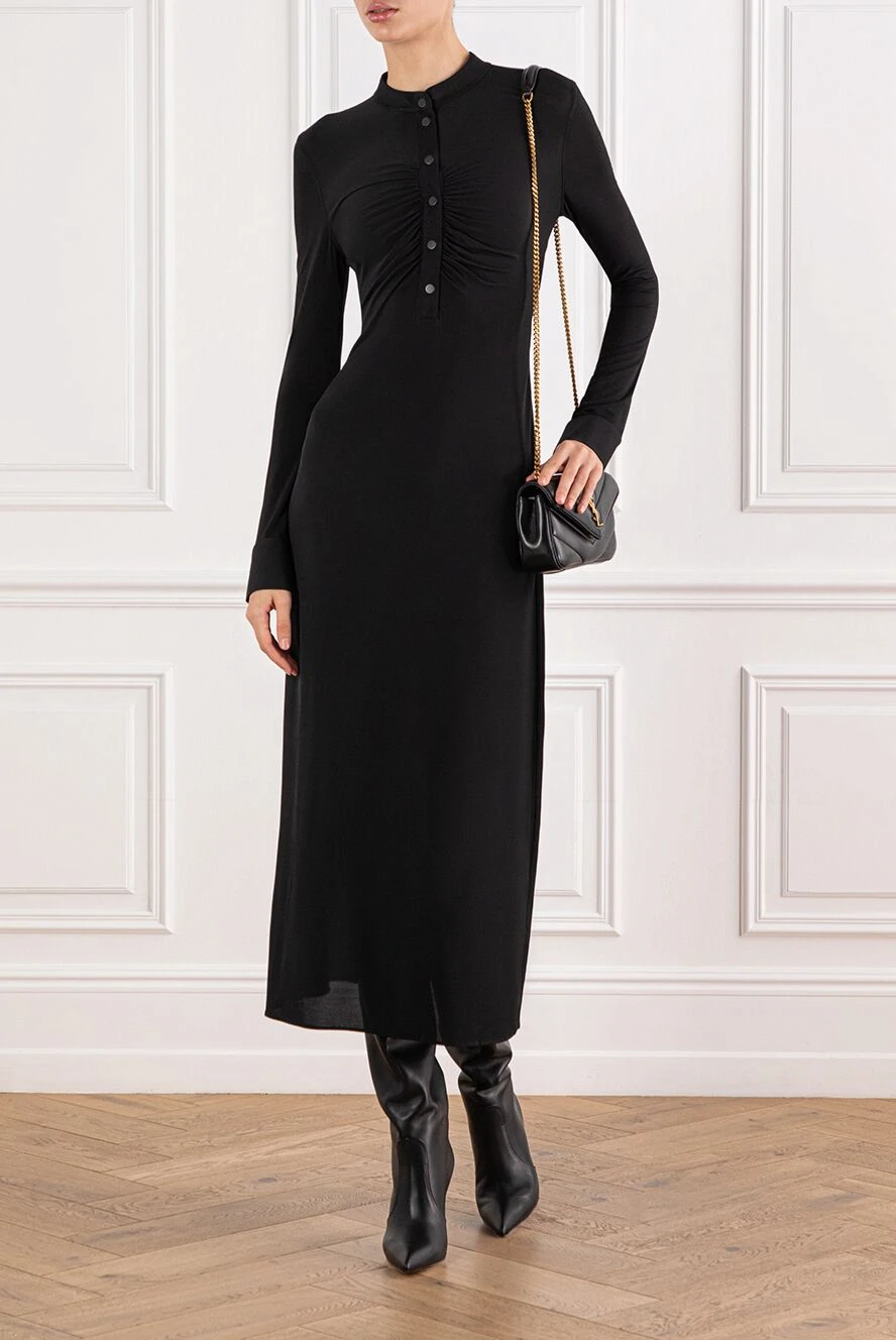 Alaia black viscose midi dress with draped chest 191002  Women dresses |  Domino Online Store Ukraine