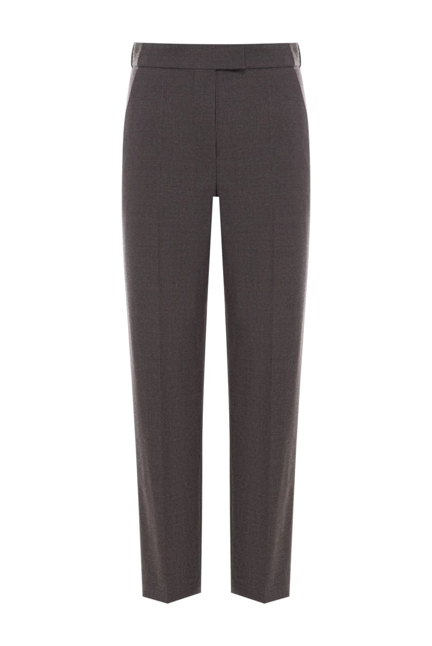 Brunello Cucinelli Штани універсального крою в темно-сірому тоні - Склад 95% вовна ,5% еластан. гудзик, блискавка. дві бічні кишені, дві задні кишені. Країна виробник: Італія. Догляд: спеціалізоване чищення - фото 1