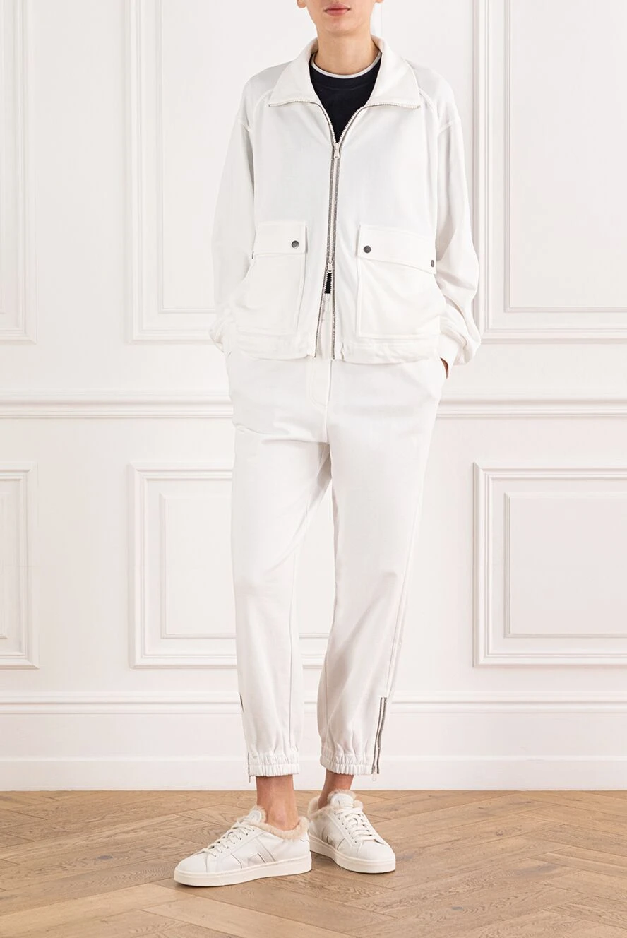 Brunello Cucinelli cotton tracksuit with a zipper and patch