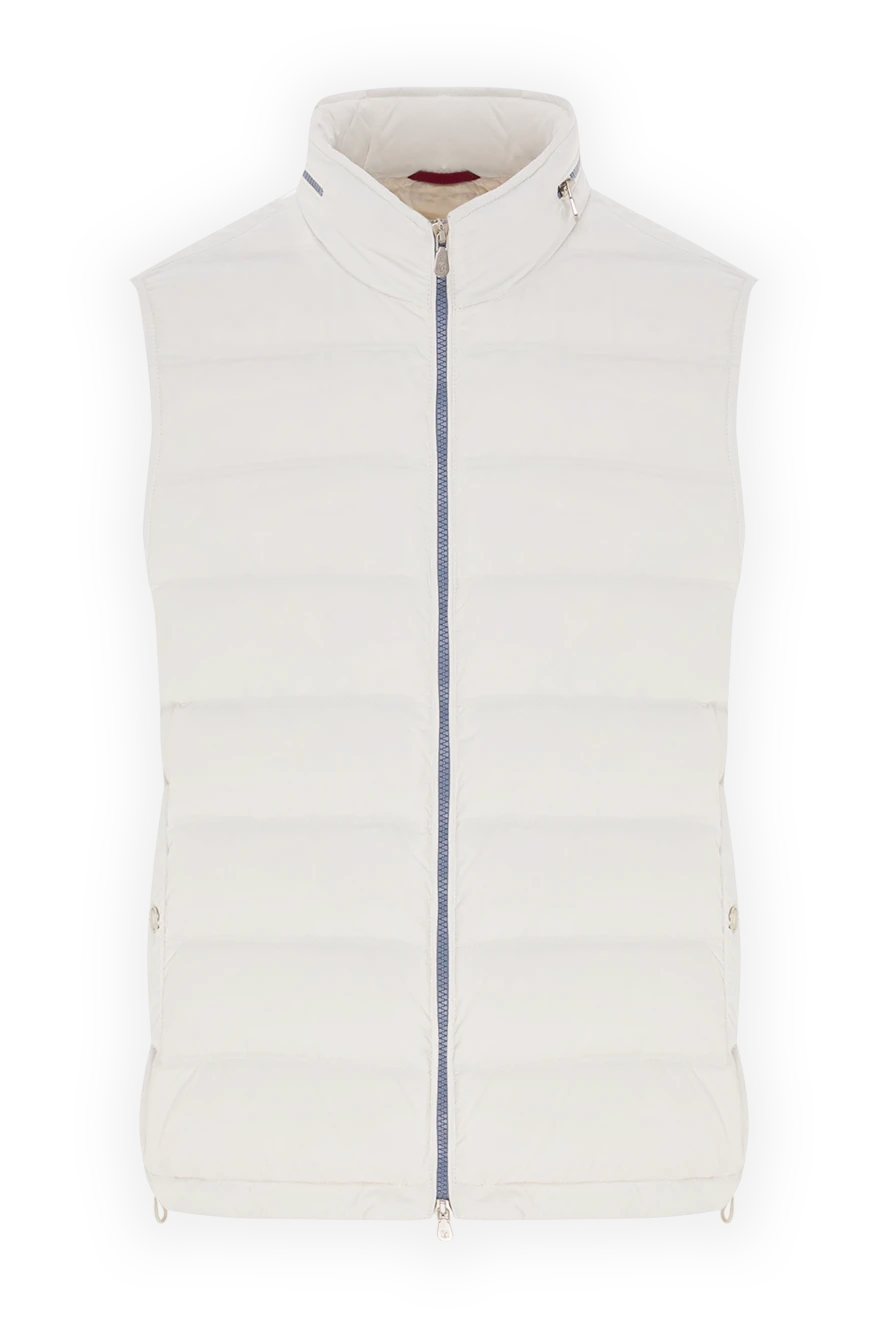 Brunello Cucinelli Стеганий пуховий жилет нейлоновий білого кольору - контрастні блискавки. капюшон. 100% поліамід. блискавка. дві бічні кишені. Країна виробник: Італія. Догляд: спеціалізоване чищення - фото 1
