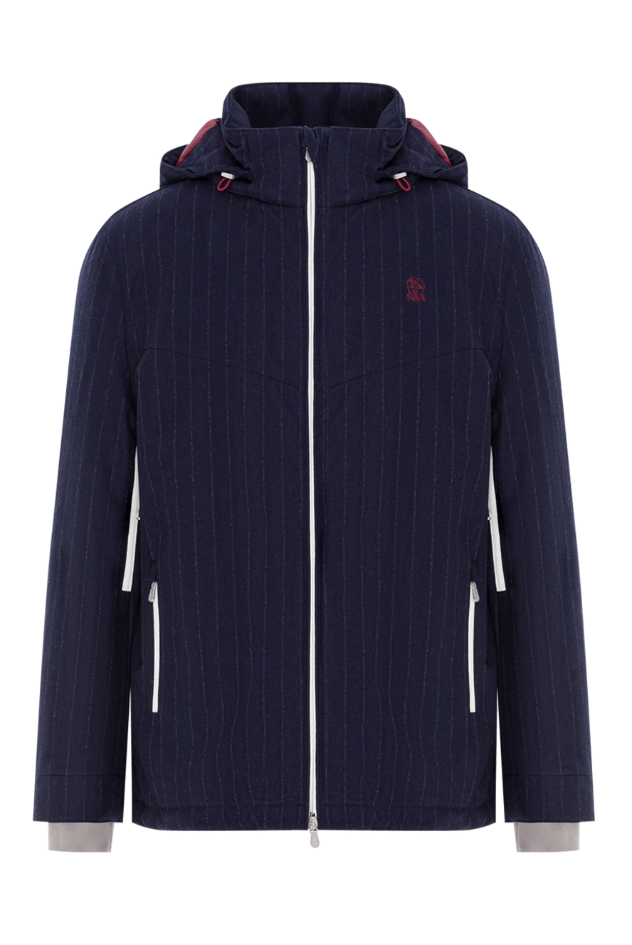 Brunello Cucinelli мужская горнолыжная куртка из синей шерсти в