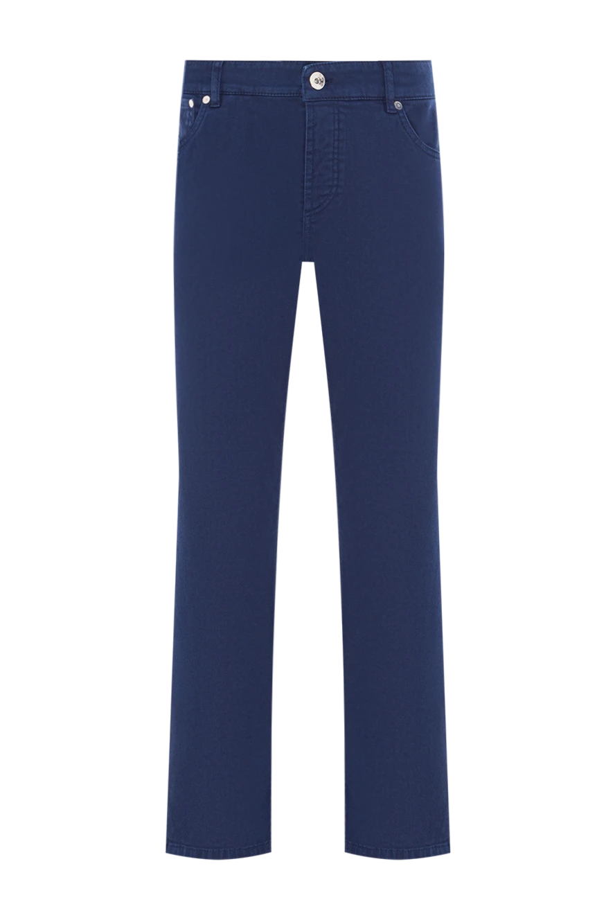 Brunello Cucinelli Классические джинсы насыщенного синего цвета - логотип бренда. 99% хлопок, 1% эластан. пуговица, молния. пять карманов. Страна производитель: Италия. Уход: специализированная чистка - фото 1