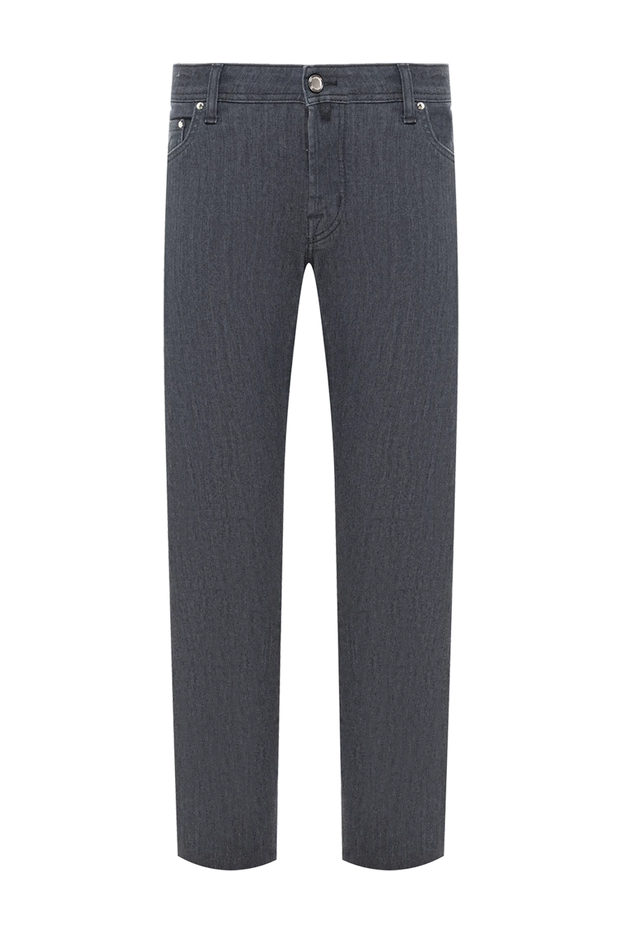 Jacob Cohen Basic gray jeans made of smooth cotton fabric - 92% cotton, 6% elastomer, 2% elastane. zipper, button. five pockets. Country of manufacture: Italy. Care: specialized cleaning - photo 1