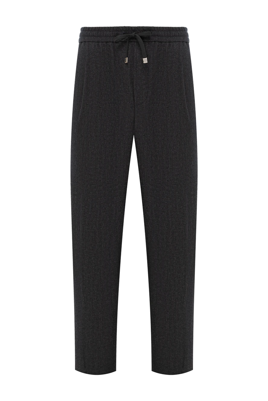 Jacob Cohen Dark gray knit trousers with drawstring - 50% cotton, 46% wool, 3% polyamide, 1% elastane. zipper, drawstring. two side pockets, two back pockets. Country of manufacture: Italy. Care: specialized cleaning - photo 1