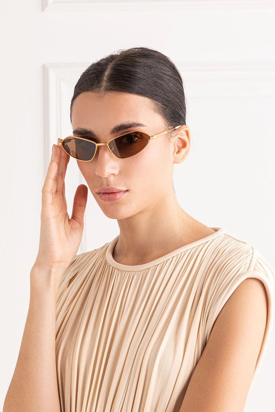 Jacquemus солнцезащитные очки bambino золотистого цвета с