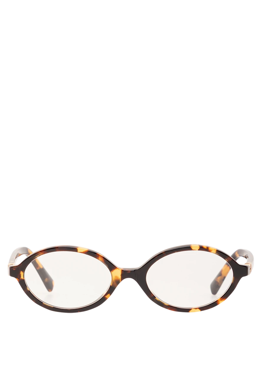 Miu Miu Оправа для окулярів у черепаховому кольорі овальної форми - логотип бренду. ацетат. прозорий. Країна виробник: Італія. Догляд: спеціалізоване чищення - фото 1