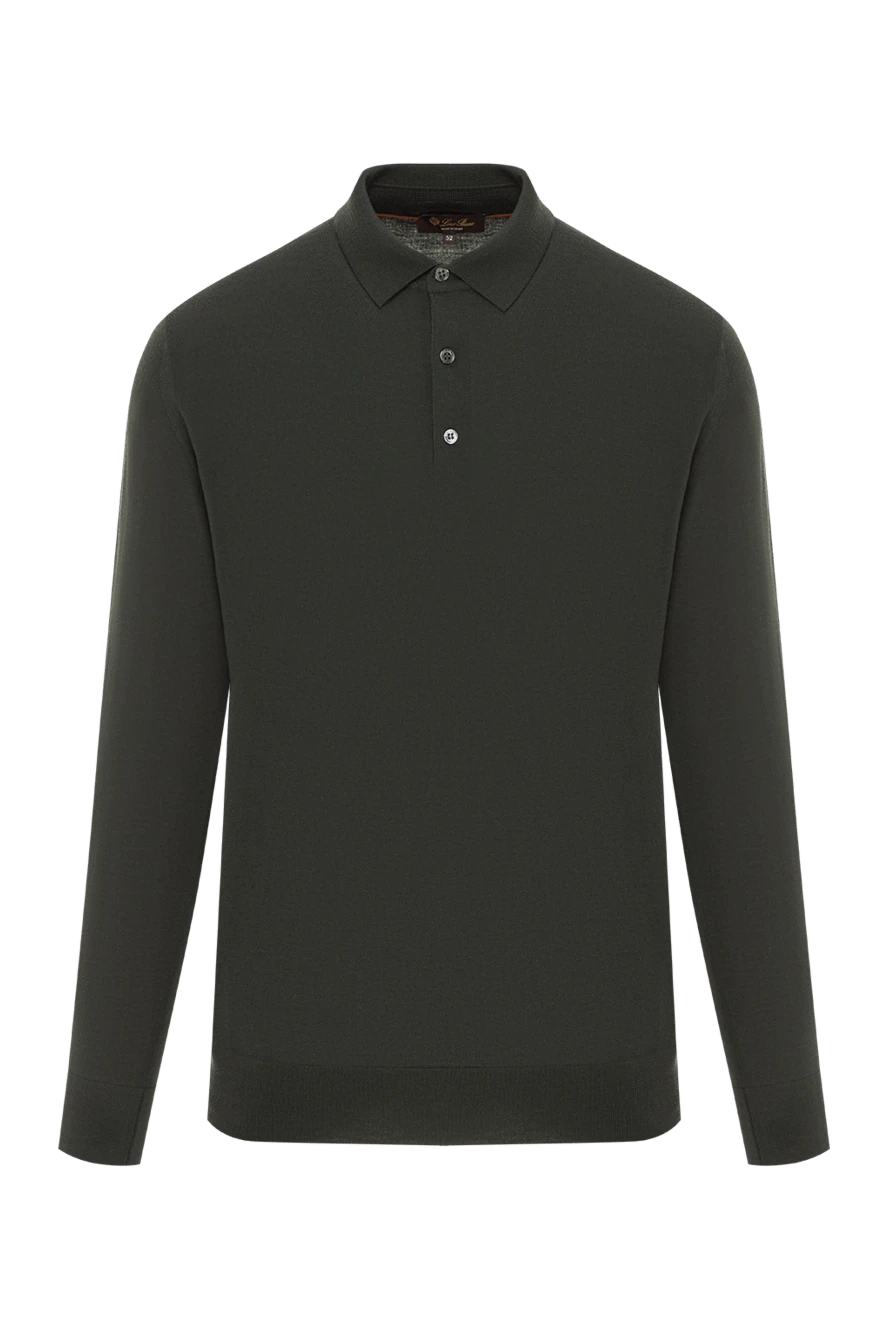Loro Piana Поло з довгими рукавами з ультратонкої вовни Wish зелене - 100% шерсть. гудзики. Країна виробник: Італія. Догляд: спеціалізоване чищення - фото 1