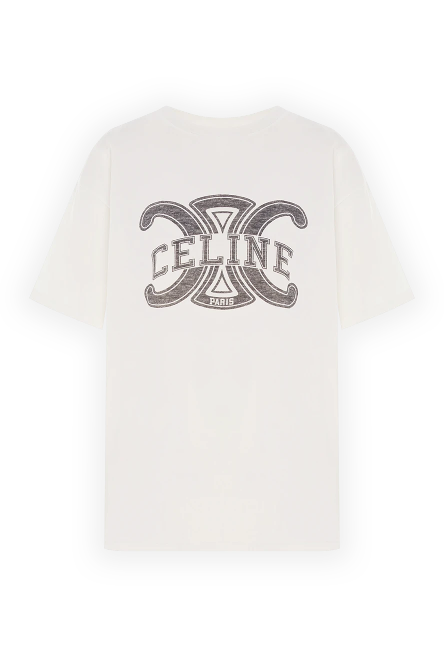 Celine Белая футболка из хлопкового джерси с принтом Triomphe - логотип Triomphe. 100% хлопок. Страна производитель: Франция. Уход: специализированная чистка - фото 1