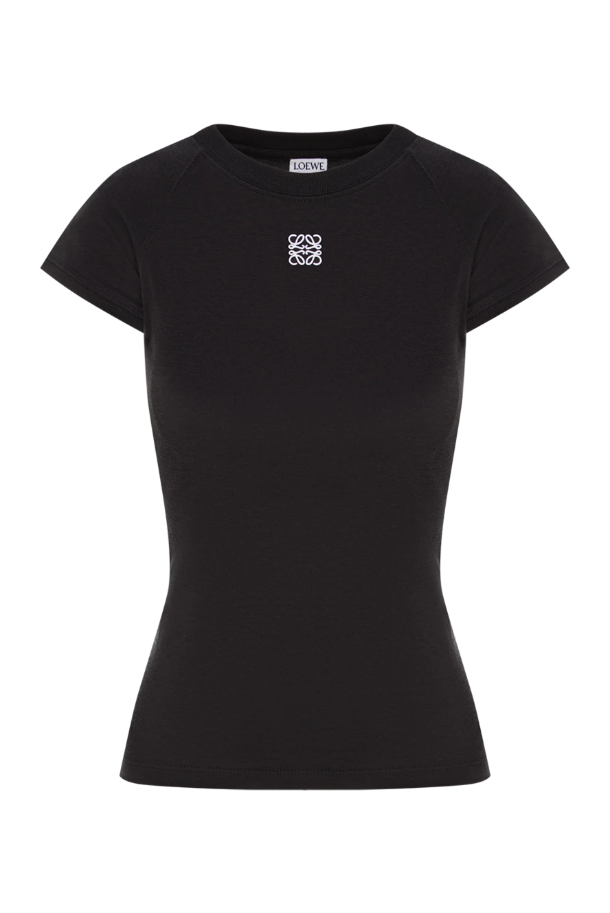 Loewe Чорна футболка Anagram T-shirt із суміші бавовни та віскози - логотип Anagram . 60% бавовна, 34% віскоза. Країна виробник: Італія. Догляд: спеціалізоване чищення - фото 1