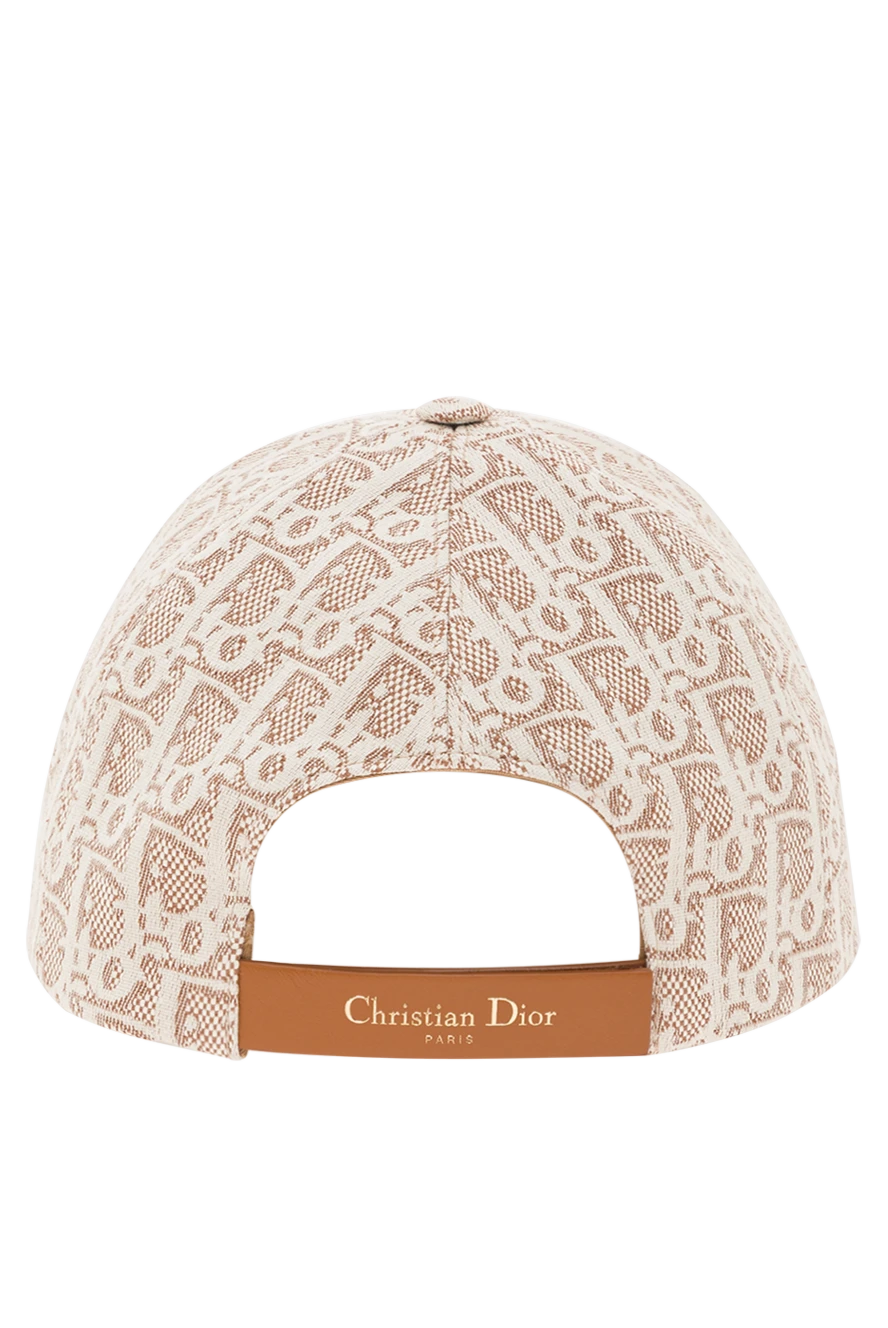 Dior dior oblique d-player cap in beige cotton jacquard 191995