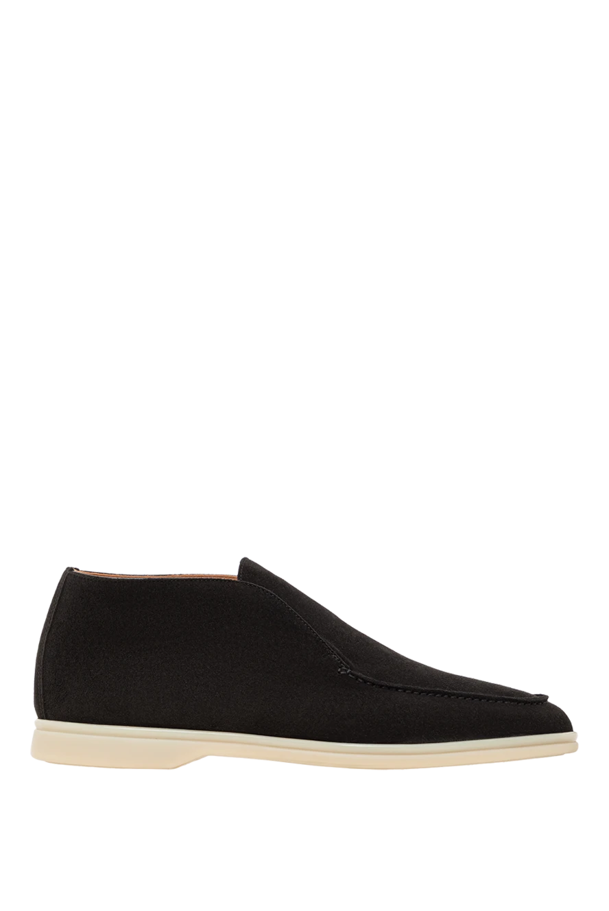 Cesare di Napoli Лофери чорні з бархатистої замші з контрастною підошвою - контрастна підошва. 100% замша. Країна виробник: Італія. Догляд: спеціалізоване чищення - фото 1