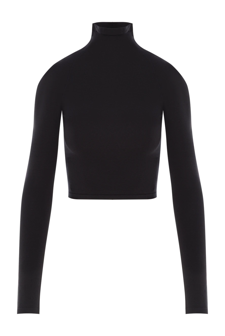 Alaia Кроп топ чорний з довгим рукавом та гладкою фактурою - 100% віскоза. Країна виробник: Італія. Догляд: спеціалізоване чищення - фото 1