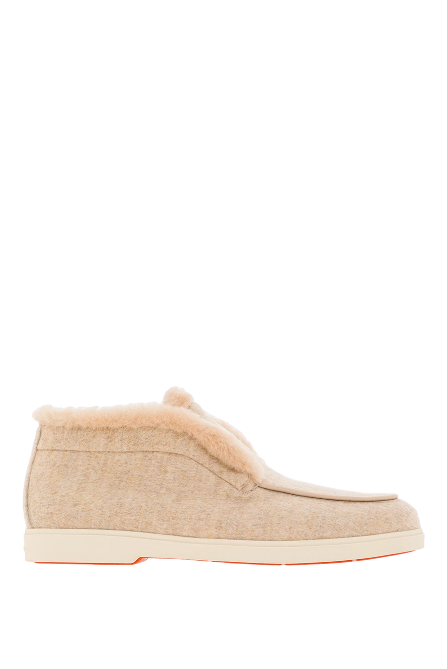 Santoni Лофери Fortune з обробкою з овчини бежеві - оздоблення з овчини. 100% текстиль, 100% хутро натуральне. Країна виробник: Італія. Догляд: спеціалізоване чищення - фото 1