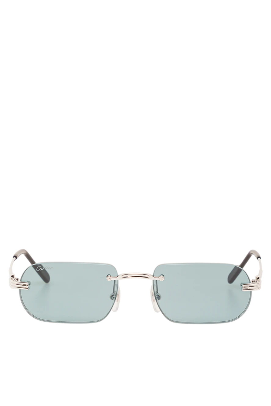 Cartier Солнцезащитные безрамочные очки с синими стеклами - фирменный элемент Signature C и детали Godron. металл. ацетат . синие. Страна производитель: Франція. Уход: специализированная чистка - фото 1