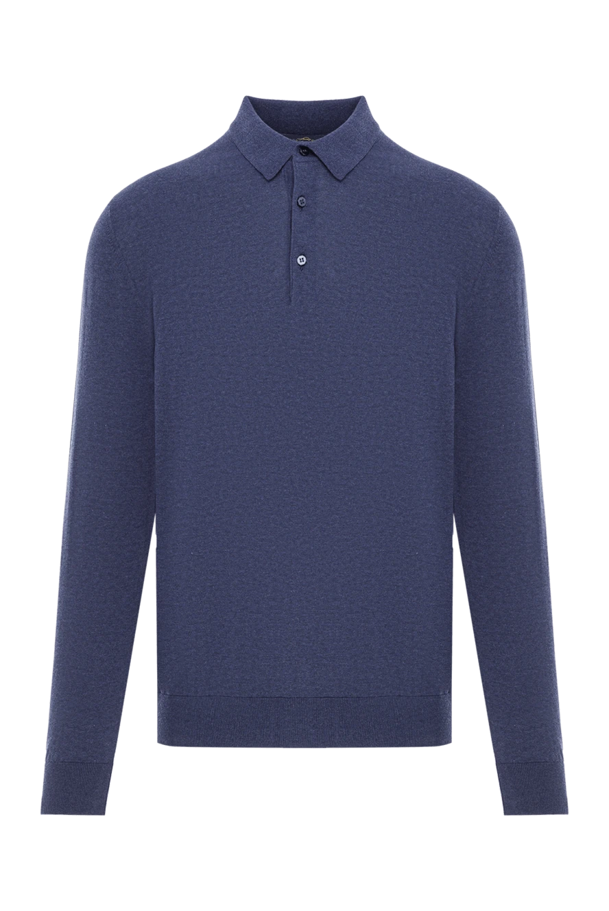 Cesare di Napoli Поло з бавовняного трикотажу з довгим рукавом у синьому кольорі - 100% бавовна. гудзики. Країна виробник: Італія. Догляд: спеціалізоване чищення - фото 1