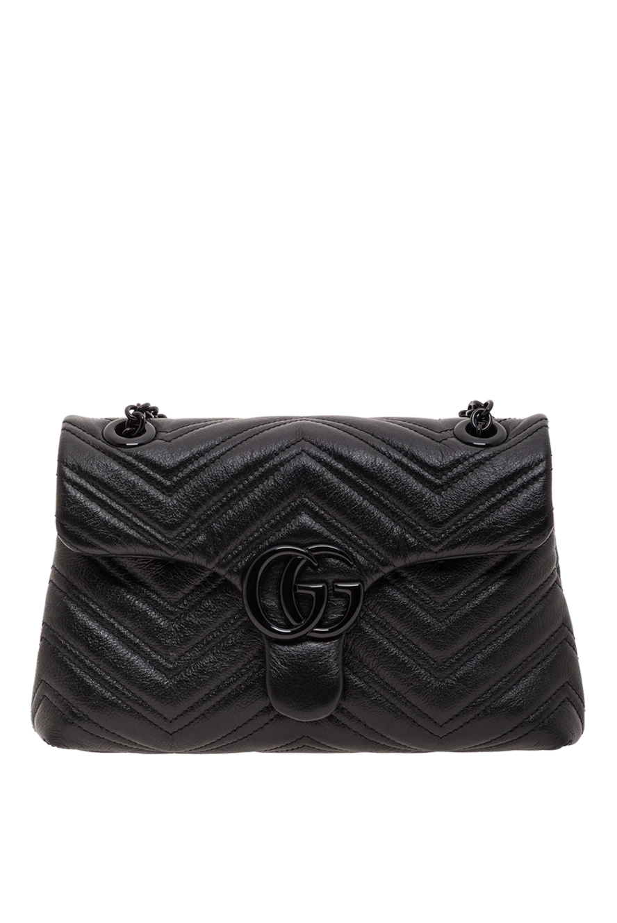 Gucci gg marmont small black leather shoulder bag 192542 — Women