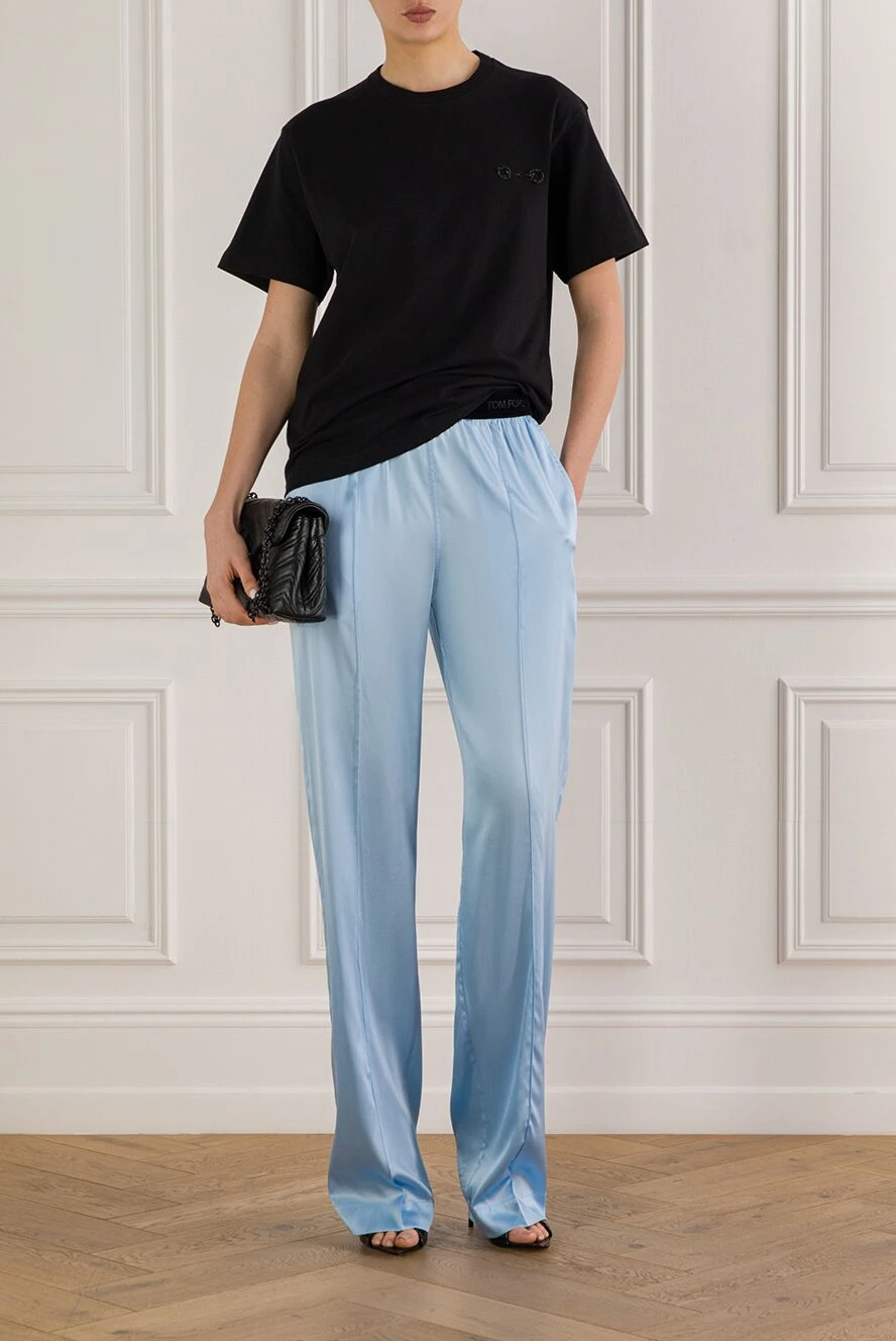 Gucci черная футболка из хлопкового джерси с вышивкой 192556