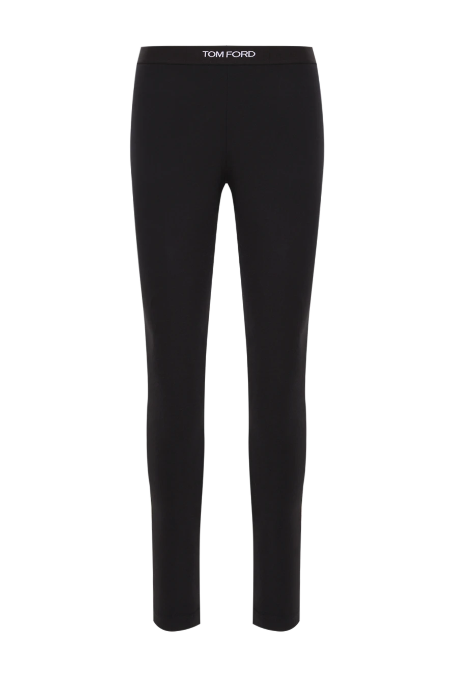 Tom Ford Black stretch lycra leggings with logo - brand logo. 100% polyamide. Country of manufacture: Italy. Care: specialized cleaning - photo 1