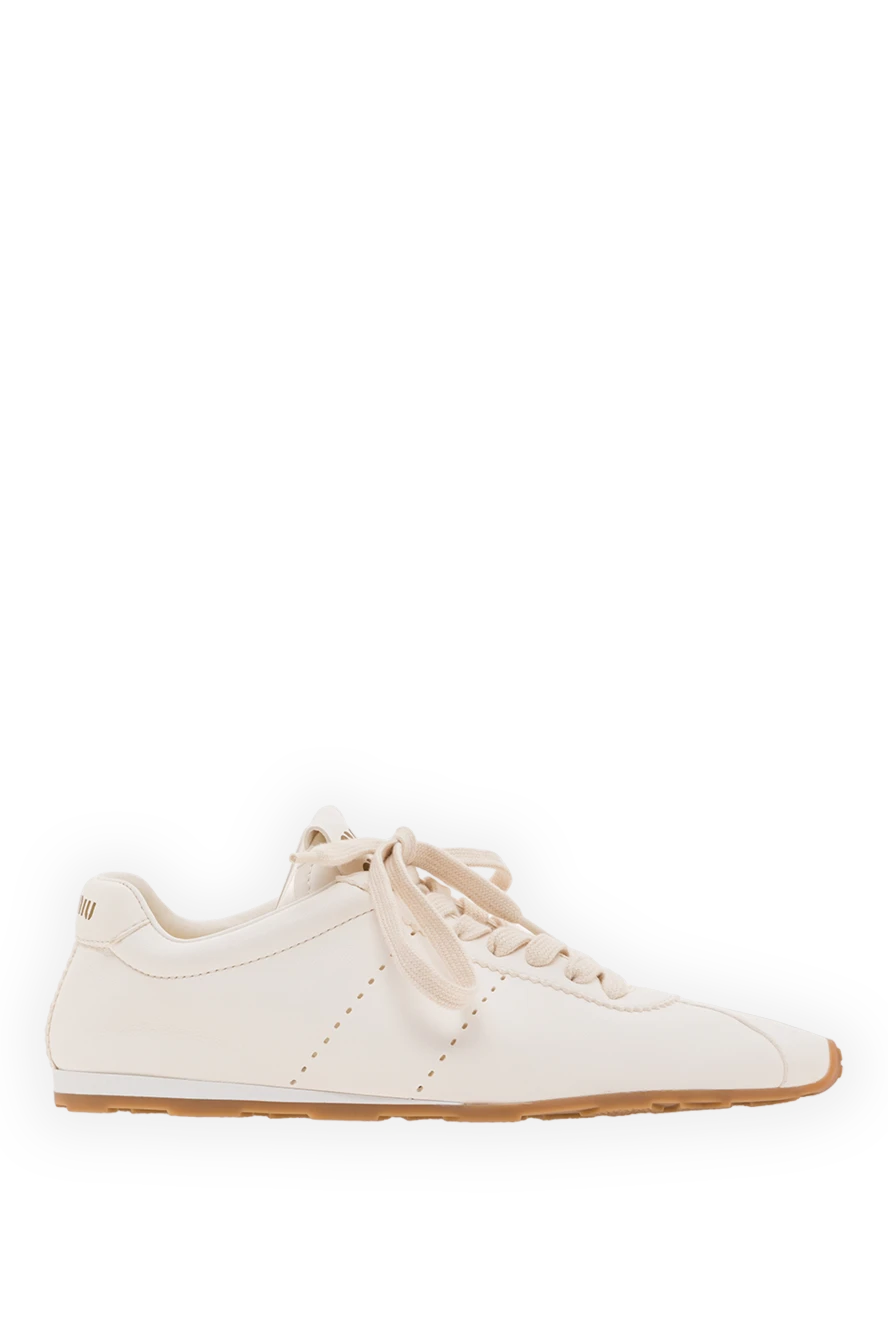 Miu Miu Надлегкі та універсальні кросівки з білої шкіри наппа - перфорація. 100% шкіра натуральна. гумова підошва. шнурівка. Країна виробник: Італія. Догляд: спеціалізоване чищення - фото 1