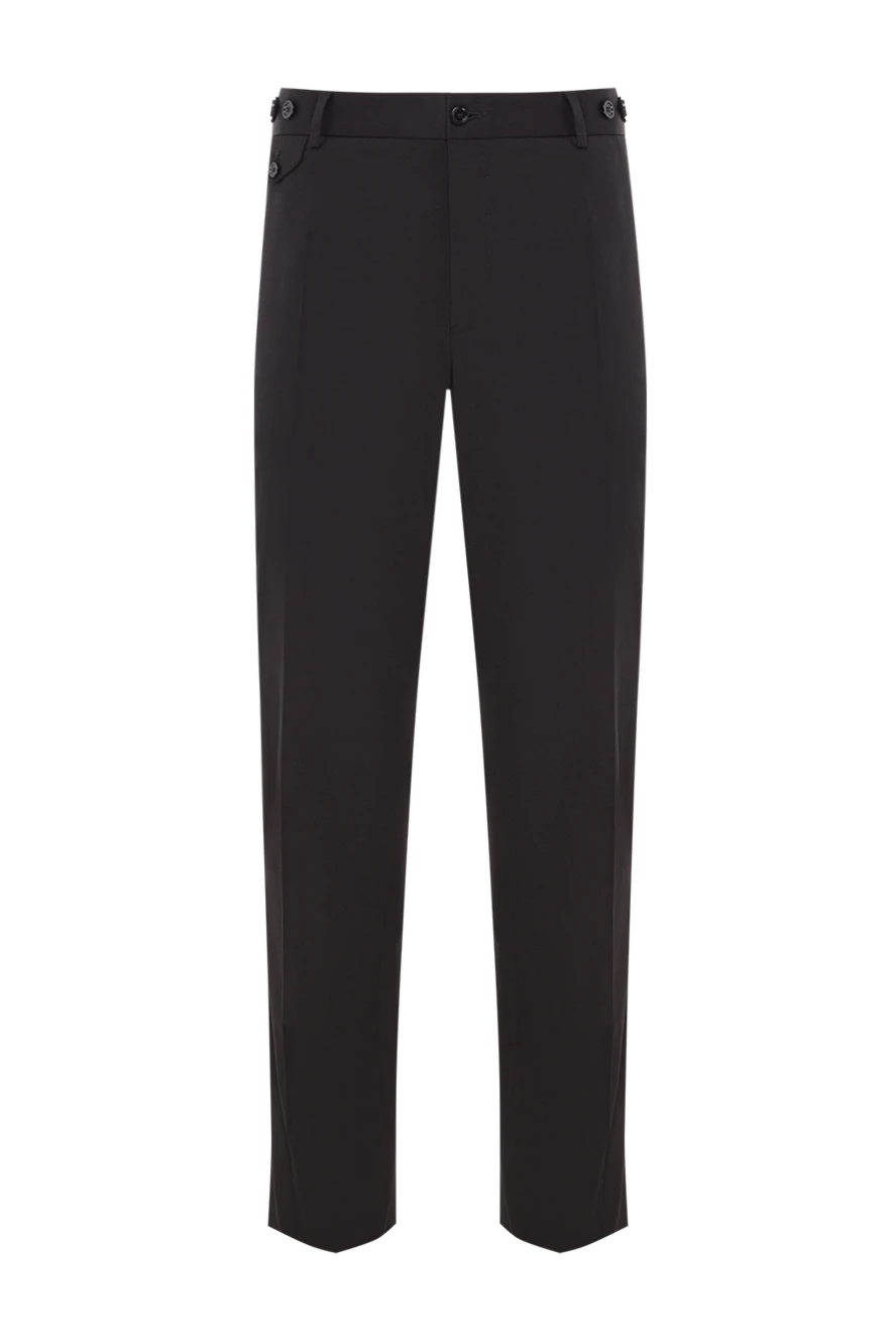 Dolce & Gabbana Black men's cotton gabardine trousers - 97% viscose, 3% polyamide. zipper, button. two side pockets, two back pockets with flaps. Country of manufacture: Italy. Care: specialized cleaning - photo 1