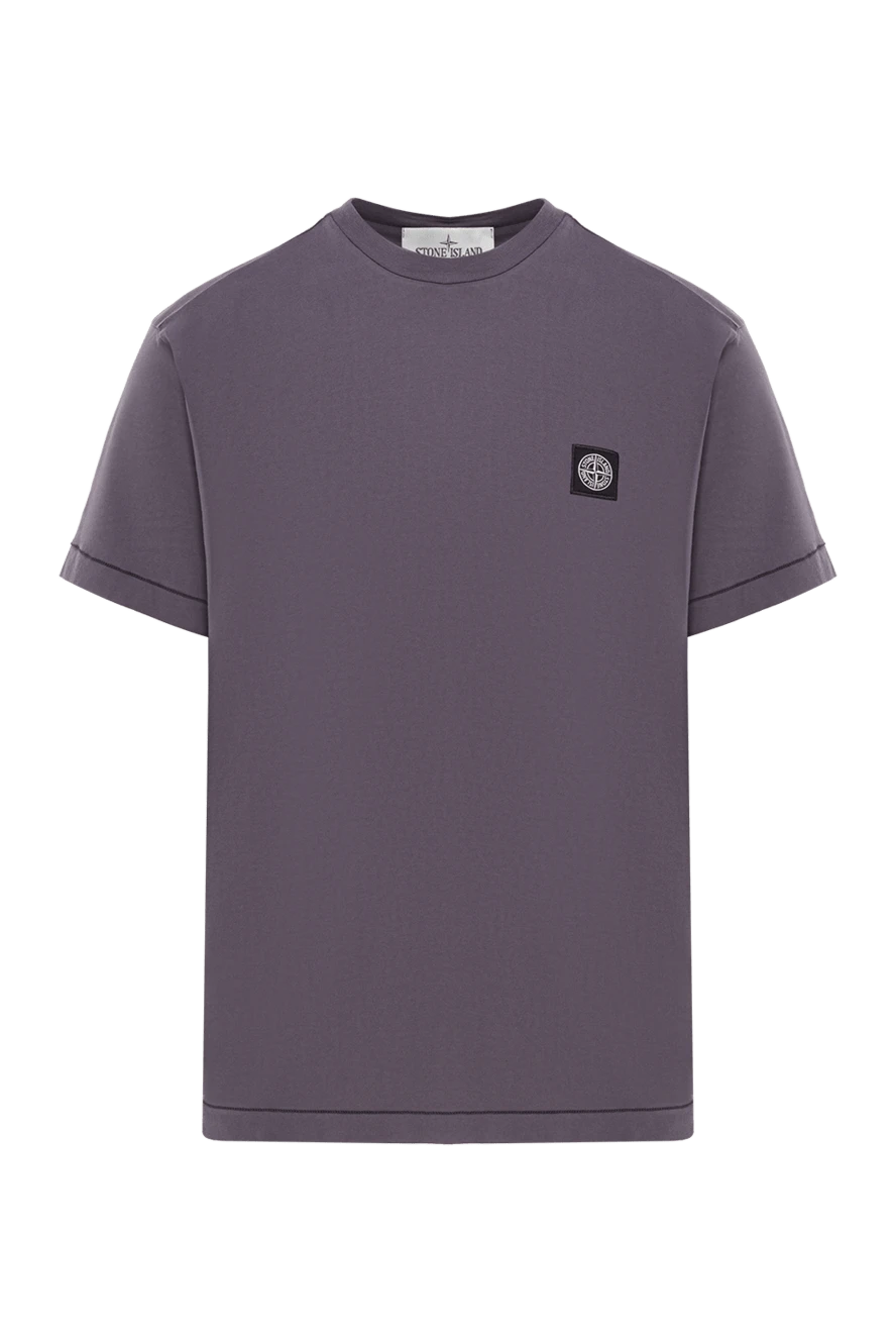 Stone Island Футболка темно-сіра з короткими рукавами з бавовняного трикотажу - логотип бренду. 100% бавовна. Країна виробник: Італія. Догляд: спеціалізоване чищення - фото 1