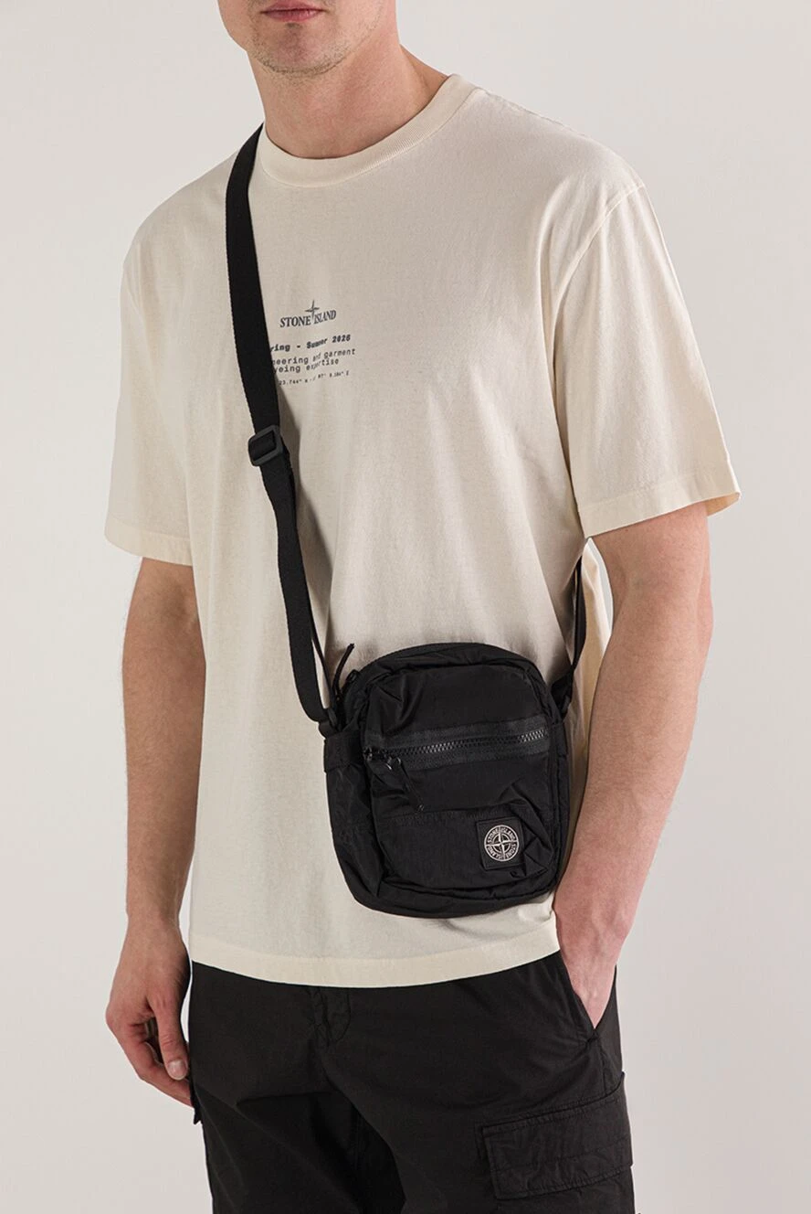 Stone Island nylon bag with three zipped and snapped pockets