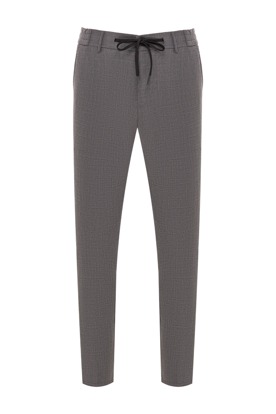 Berwich Men's wool blend straight fit trousers with drawstring waistband - 57% polyamide, 43% wool. drawstring, zipper, button. two side pockets, one back pocket. Country of manufacture: Italy. Care: specialized cleaning - photo 1
